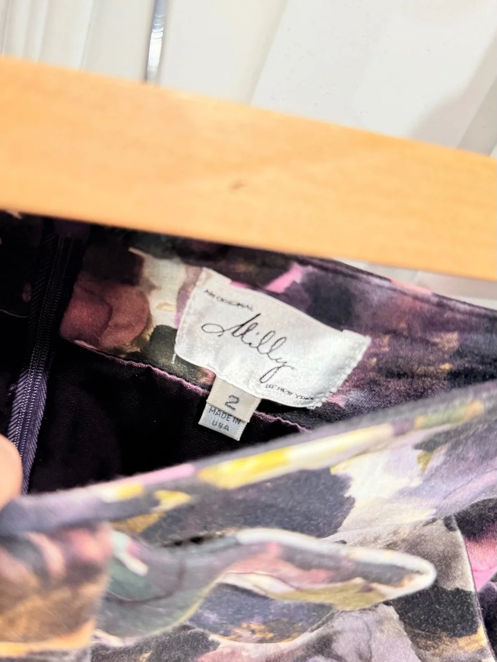 Milly Floral Pencil Skirt in Pink, Black and Olive